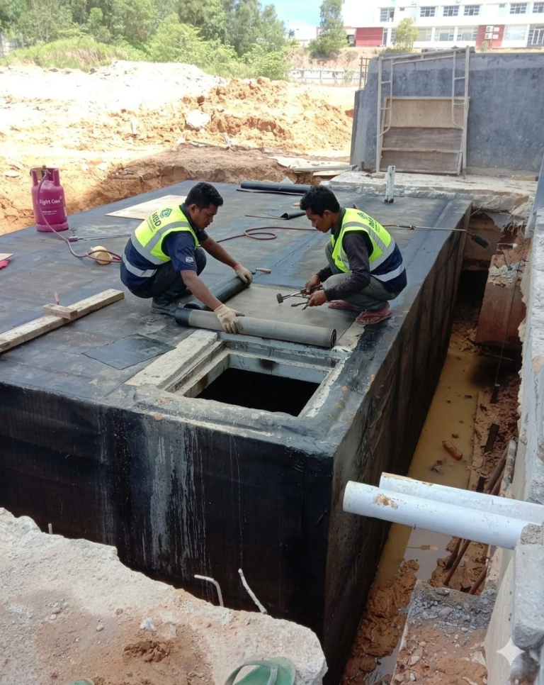 Water tank waterproofing work